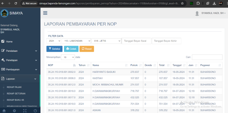 SIMAYA, Digitalisasi Pembayaran PBB-P2 Bikin Data Pajak Lamongan Lebih Transparan